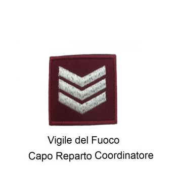 Distintivo qualifica Vigili del Fuoco VVF Coordinatore grado quadrato Divisa Militare