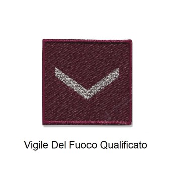 Distintivo qualifica Vigili del Fuoco VVF Permanente Qualificato grado quadrato Divisa Militare