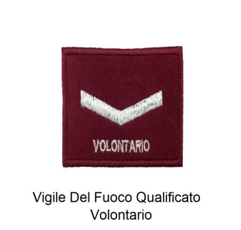Distintivo qualifica Vigili del Fuoco VVF Qualificato Volontario grado quadrato Divisa Militare