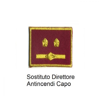 Distintivo qualifica Vigili del Fuoco VVF Vigile Del Fuoco Sostituto Direttore Antincendi Capo grado quadrato Divisa Militare