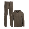 Completo termico maglia cerniera e pantaloni pile verde