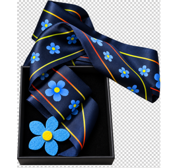 Foulard + Spilla pannolenci civile Commemorativo Myosotis Non Ti Scordar di Me – Caduti per la Patria – 100 x 5 cm Divisa Militare