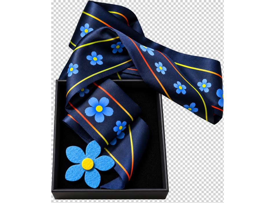 Foulard + Spilla pannolenci civile Commemorativo Myosotis Non Ti Scordar di Me – Caduti per la Patria – 100 x 5 cm Divisa Militare