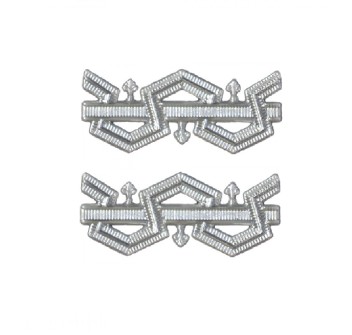 Greca metallo argento con vite Divisa Militare