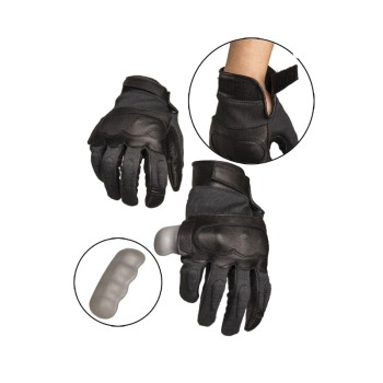 Guanti nocche rinforzate kevlar pelle+nylon Divisa Militare