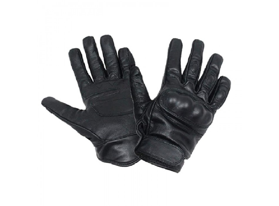 Guanti pelle anti sommossa a tartaruga colore nero Divisa Militare