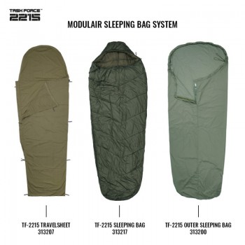 Kit sacco a pelo zero 0 gradi+fodera impermeabile raincover+lenzuolo tf-2215 Divisa Militare