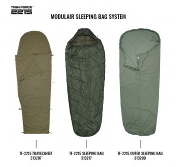 Kit sacco a pelo zero 0 gradi+fodera impermeabile raincover+lenzuolo tf-2215 Divisa Militare