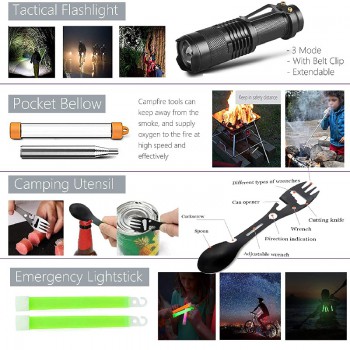 Kit sopravvivenza e primo soccorso 101 pezzi con borsello Divisa Militare