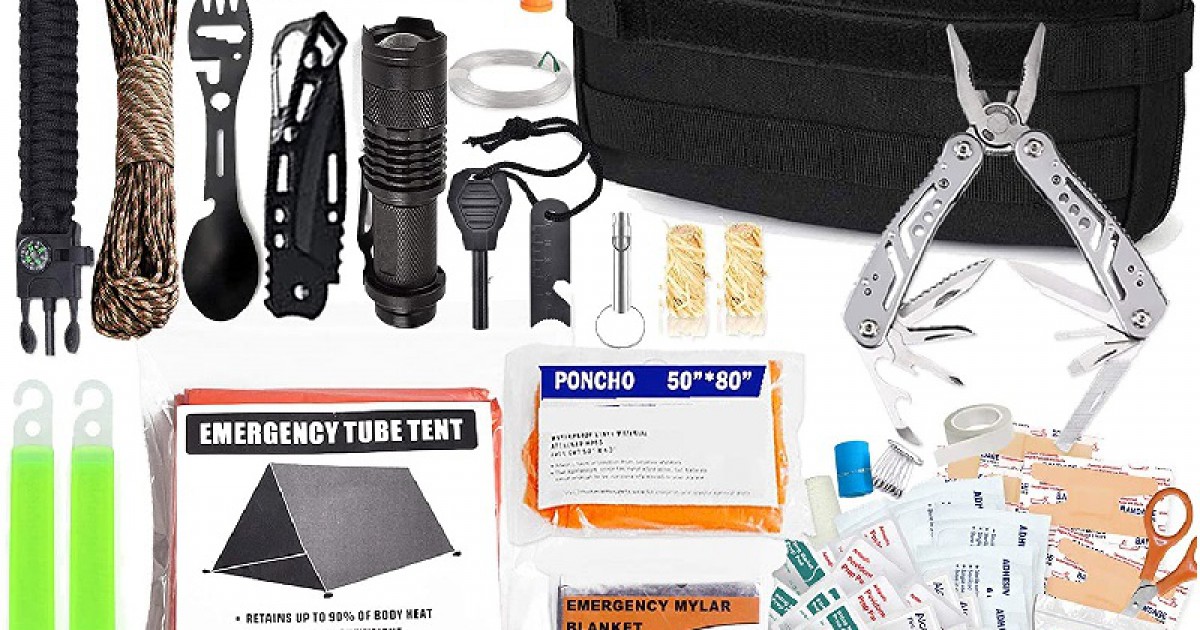 Kit sopravvivenza e primo soccorso con tourniquet 102 pezzi borsa tattica Kit completi Divisa Militare