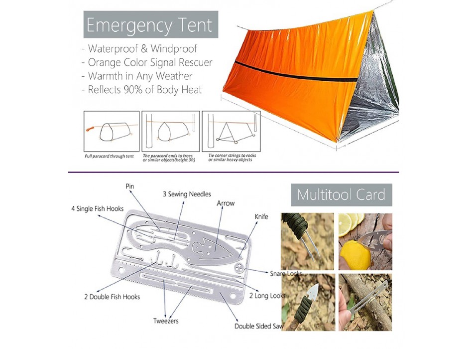 Kit sopravvivenza e primo soccorso con tourniquet 102 pezzi borsa tattica Divisa Militare