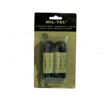Lacci cerati cm 180 per anfibi neri (2 coppie) Divisa Militare