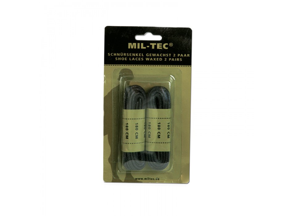 Lacci cerati cm 180 per anfibi neri (2 coppie) Divisa Militare