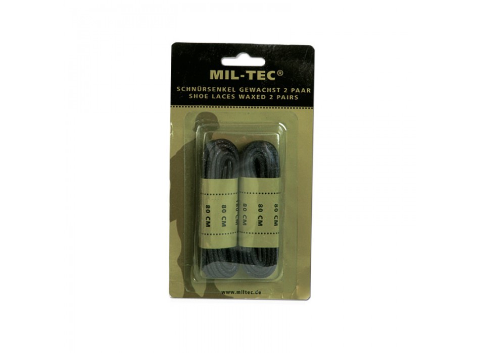 Lacci cerati cm 80 per calzature nere (2 coppie) Divisa Militare