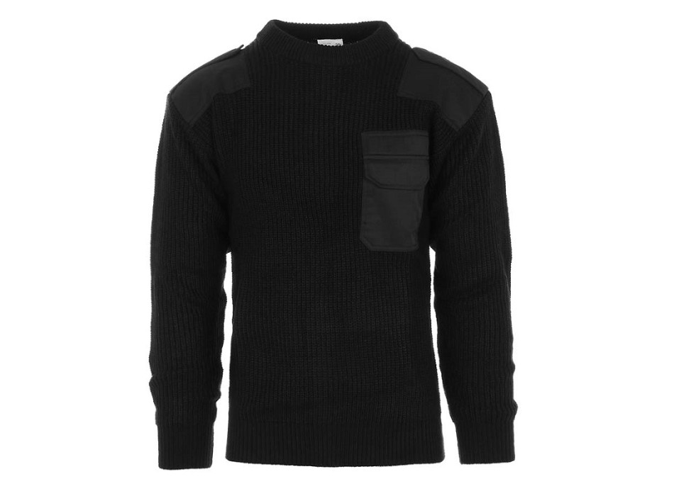 Maglione con toppe su spalla e gomiti portagradi e taschino blu Divisa Militare