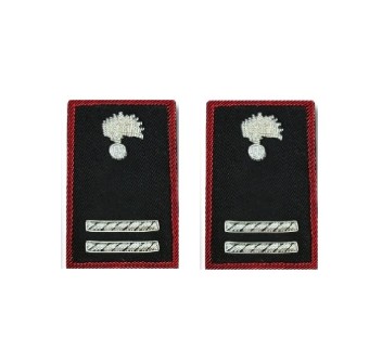 Maresciallo ordinario carabinieri gradi tubolari neri ricamati canottiglia Divisa Militare