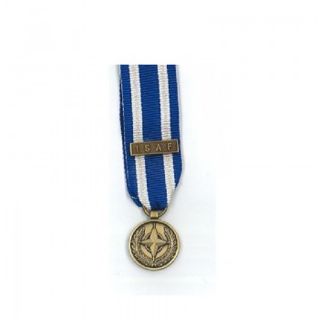 Medaglia gala/nastrino militare formato ridotto missione Isaf Divisa Militare