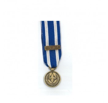 Medaglia gala/nastrino militare formato ridotto missione Isaf Divisa Militare