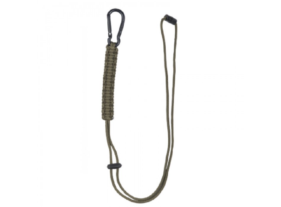 Moschettone con Paracord verde Divisa Militare