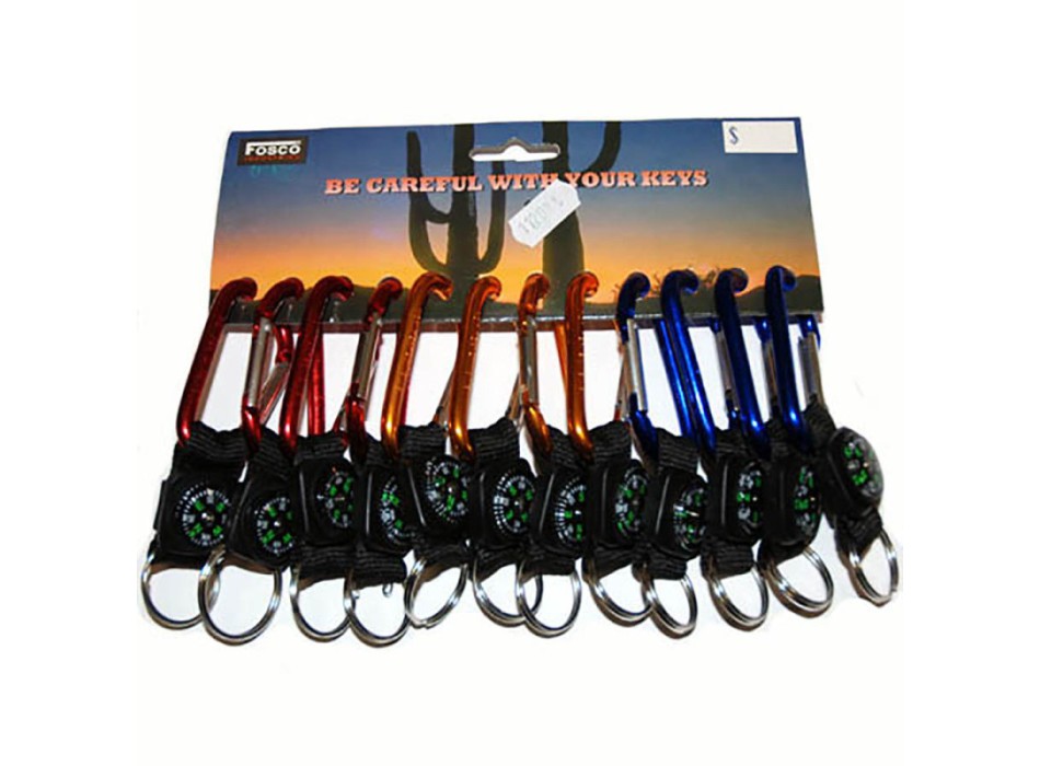 Moschettone con portachiavi e bussola incorporati Divisa Militare