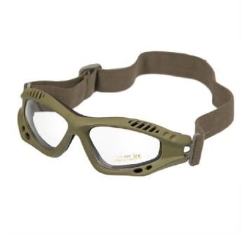 Occhiali da sole commando goggles air pro con laccio verde, lente chiara Divisa Militare