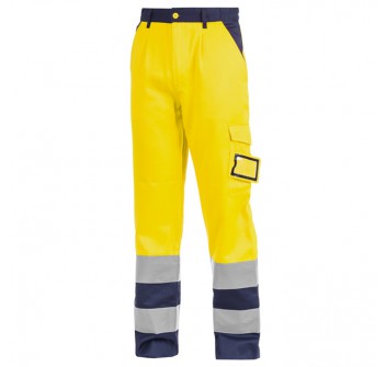 Pantalone giallo/blu alta vibilità protezione civile tasca sul petto Divisa Militare