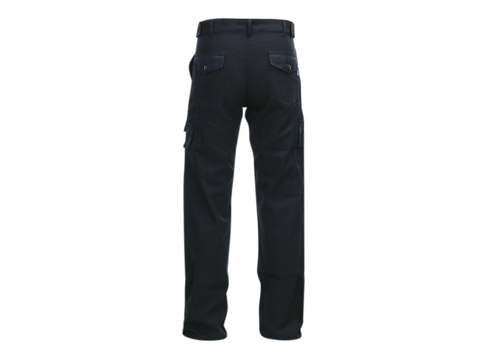 Pantaloni da lavoro neri con protezione in cordura sul ginocchio security con tasconi sicurezza Divisa Militare