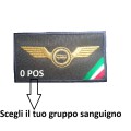 Patch Autista guida veloce pullman con tricolore + gruppo sanguigno
