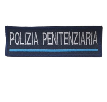 Patch etichetta con velcro Polizia Penitenziaria cm 10 x 3 Divisa Militare