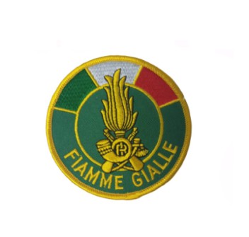 Patch fiamme giallo tonda Divisa Militare