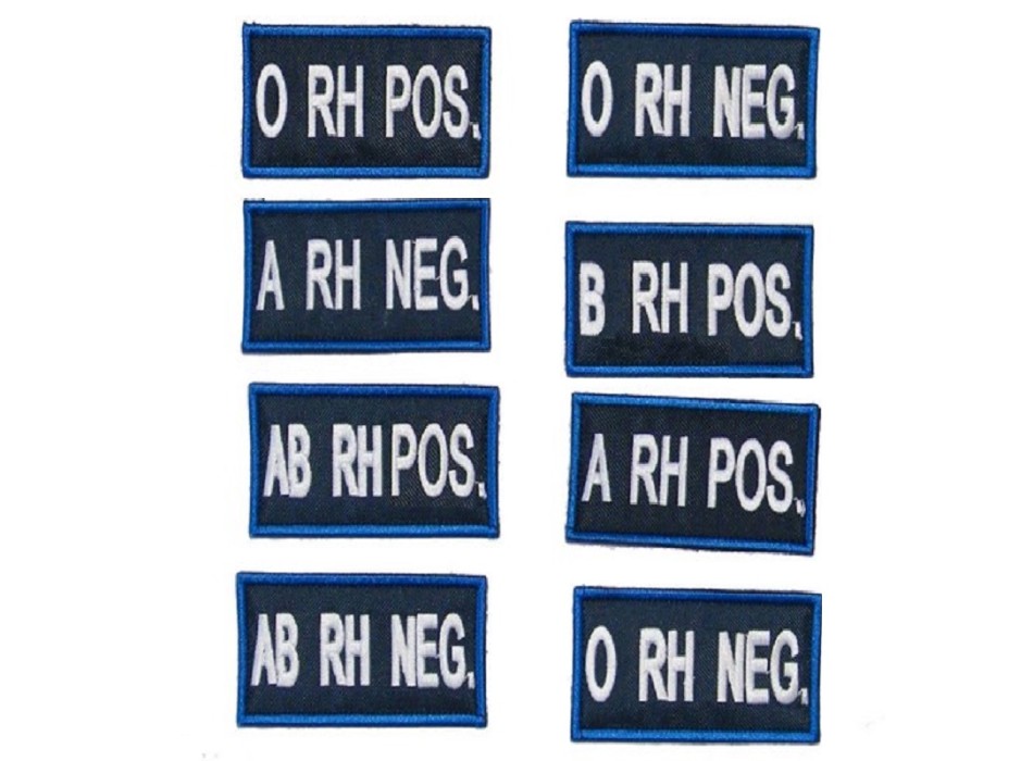 Patch gruppo sanguigno cm 7 x 5 Divisa Militare