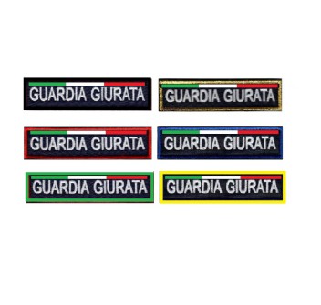 Patch Guardia Giurata tricolore+scritta Divisa Militare