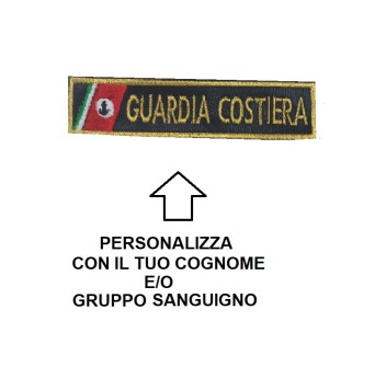 Patch Nominativa Guardia Costiera Tenuta Operativa oro Divisa Militare