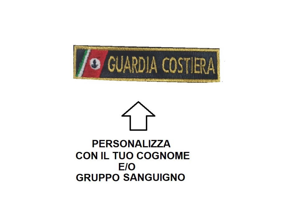 Patch Nominativa Guardia Costiera Tenuta Operativa oro Divisa Militare