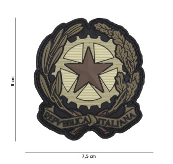 Patch omri toppa tonda Italia gommata emblema repubblica italiana marrone Divisa Militare