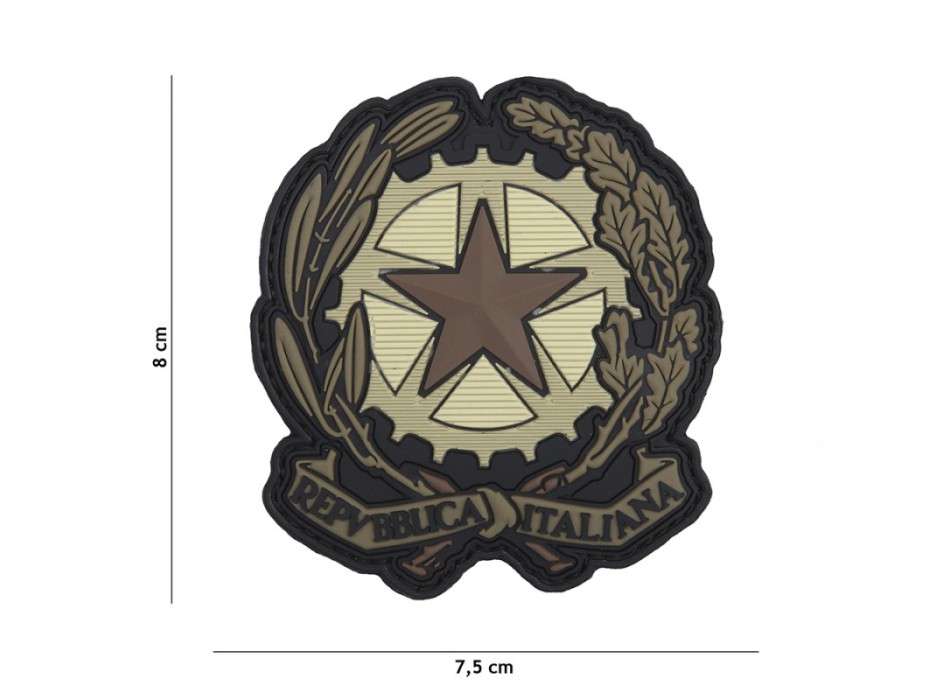 Patch omri toppa tonda Italia gommata emblema repubblica italiana marrone Divisa Militare
