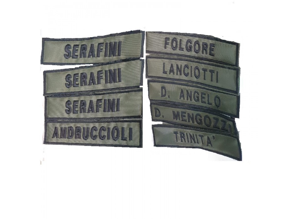 Patch personalizzata con il cognome ricamato stile Esercito Divisa Militare