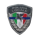 Patch Polizia Locale Pegaso argento thin blue line cm 9x7