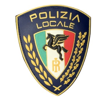 Patch Polizia Locale Pegaso oro cm 7 x 9 circa Divisa Militare