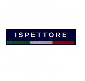 Patch scritta Ispettore Polizia ricamata con velcro e tricolore Divisa Militare