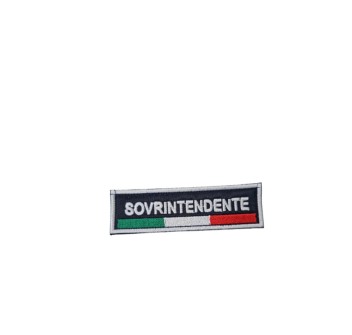 Patch scritta Sovrintendente ricamata con velcro e tricolore Divisa Militare