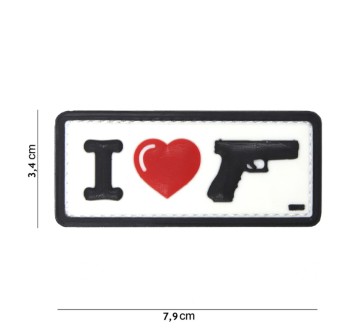 Patch Toppa amo la mia arma bianco Divisa Militare