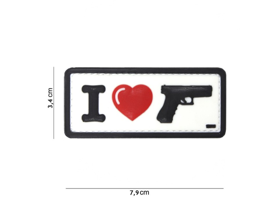 Patch Toppa amo la mia arma bianco Divisa Militare