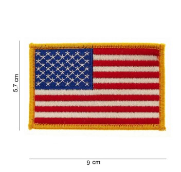 Patch toppa bandiera USA bordo dorato Divisa Militare