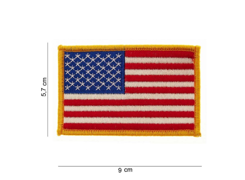 Patch toppa bandiera USA bordo dorato Divisa Militare