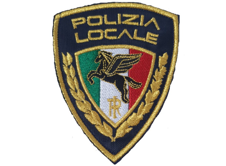Patch toppa con velcro Polizia Locale movimento Pegaso tricolore Divisa Militare