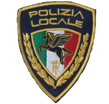 Patch toppa con velcro Polizia Locale movimento Pegaso tricolore Divisa Militare