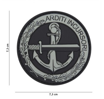 Patch toppa gommata Incursori Marina Militare grigio Divisa Militare