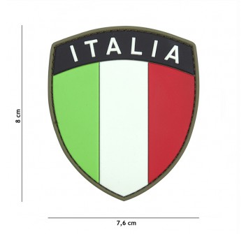Patch toppa Italia scudetto gommato alta visibilità Divisa Militare