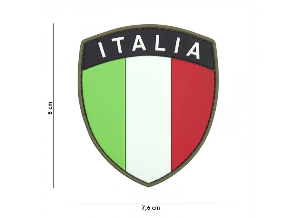 Patch toppa Italia scudetto gommato alta visibilità Divisa Militare